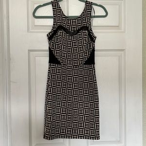 Black and white sleeveless dress